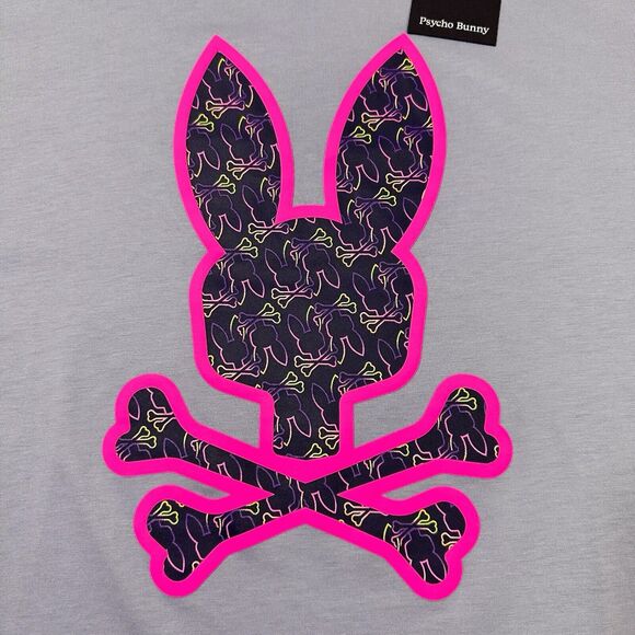 Psycho Bunny Men's Belmont Graphic Tee Logo 3XL Big And Tall Purple Pima Cotton - Picture 2 of 7